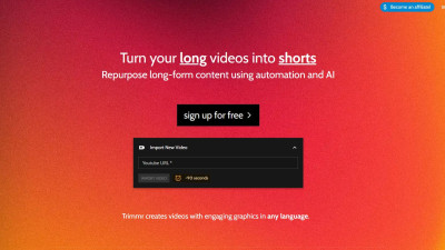 [Trimmr.ai] 유튜브 영상 URL 삽입 만으로 AI가 쇼츠 영상 변환